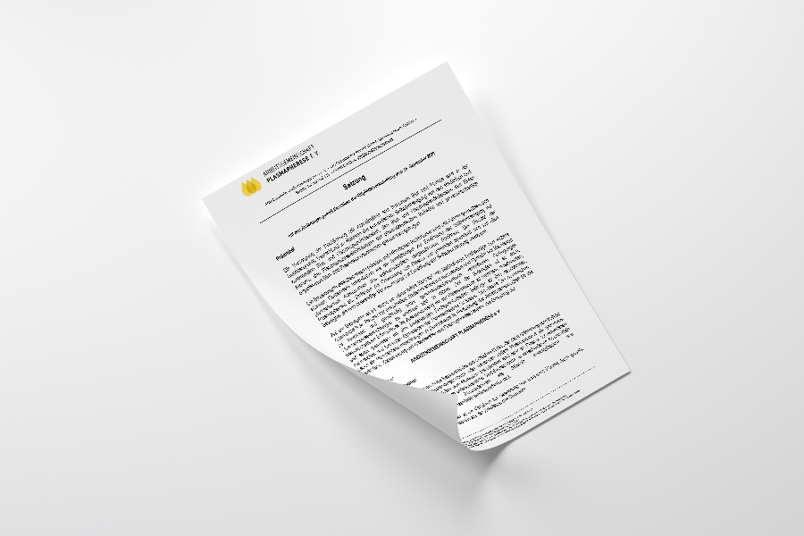 Symbol Blatt Papier als Hinweis auf Vereins­satzung